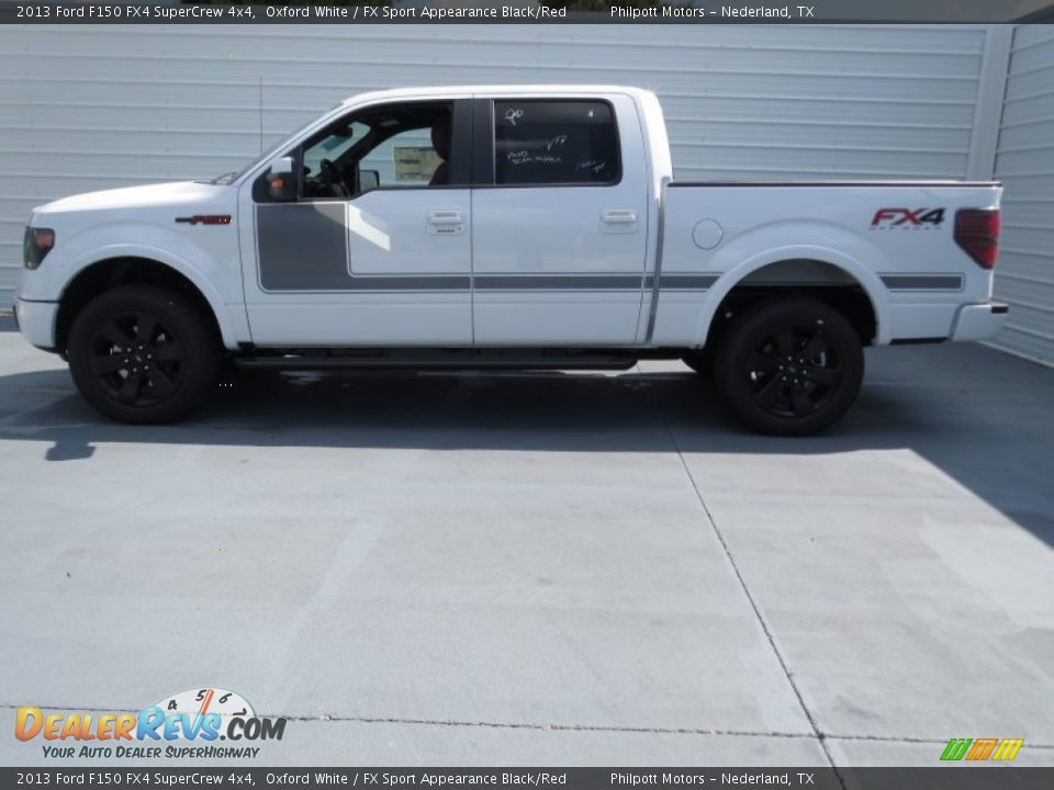 2013 Ford F150 FX4 SuperCrew 4x4 Oxford White / FX Sport Appearance Black/Red Photo #5