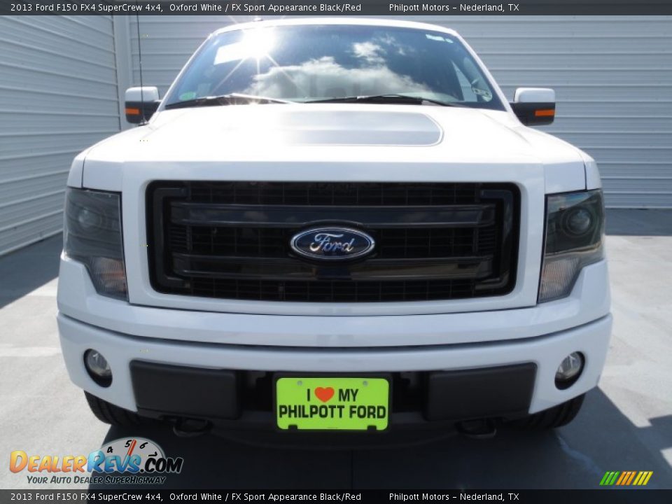 2013 Ford F150 FX4 SuperCrew 4x4 Oxford White / FX Sport Appearance Black/Red Photo #7