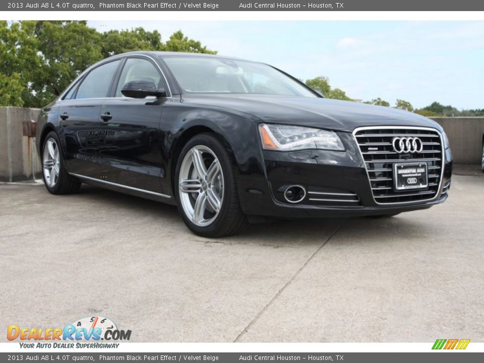 2013 Audi A8 L 4.0T quattro Phantom Black Pearl Effect / Velvet Beige Photo #1