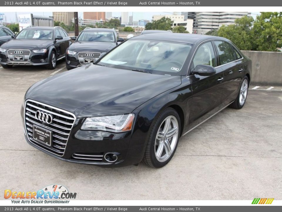 2013 Audi A8 L 4.0T quattro Phantom Black Pearl Effect / Velvet Beige Photo #3