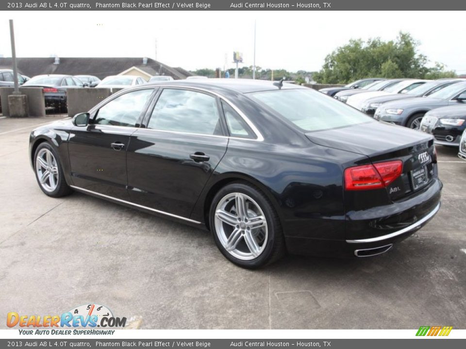 2013 Audi A8 L 4.0T quattro Phantom Black Pearl Effect / Velvet Beige Photo #6
