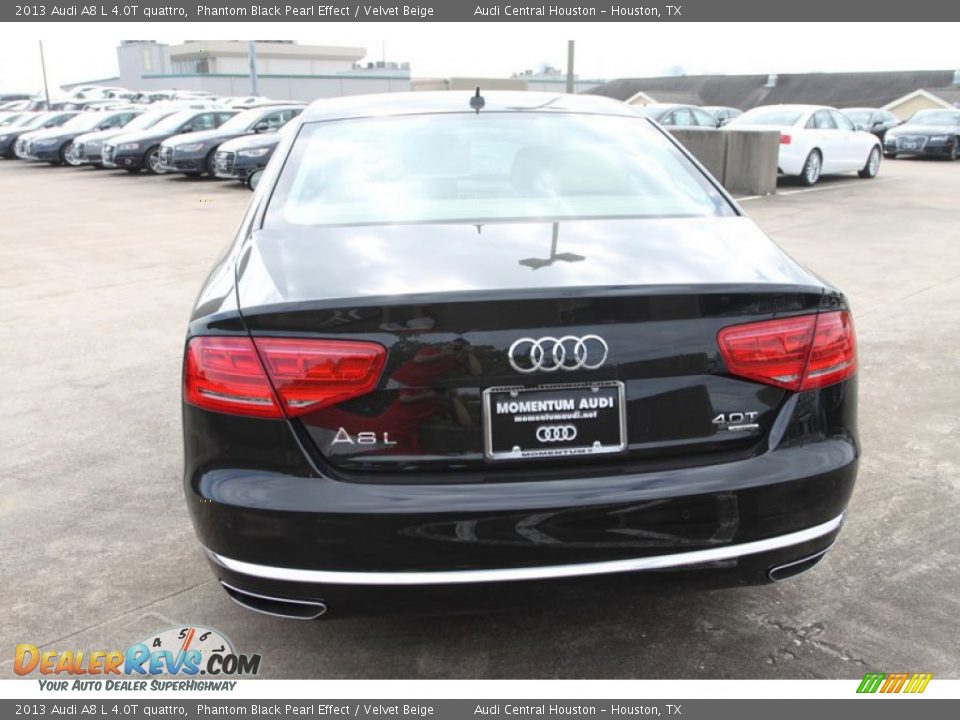 2013 Audi A8 L 4.0T quattro Phantom Black Pearl Effect / Velvet Beige Photo #7