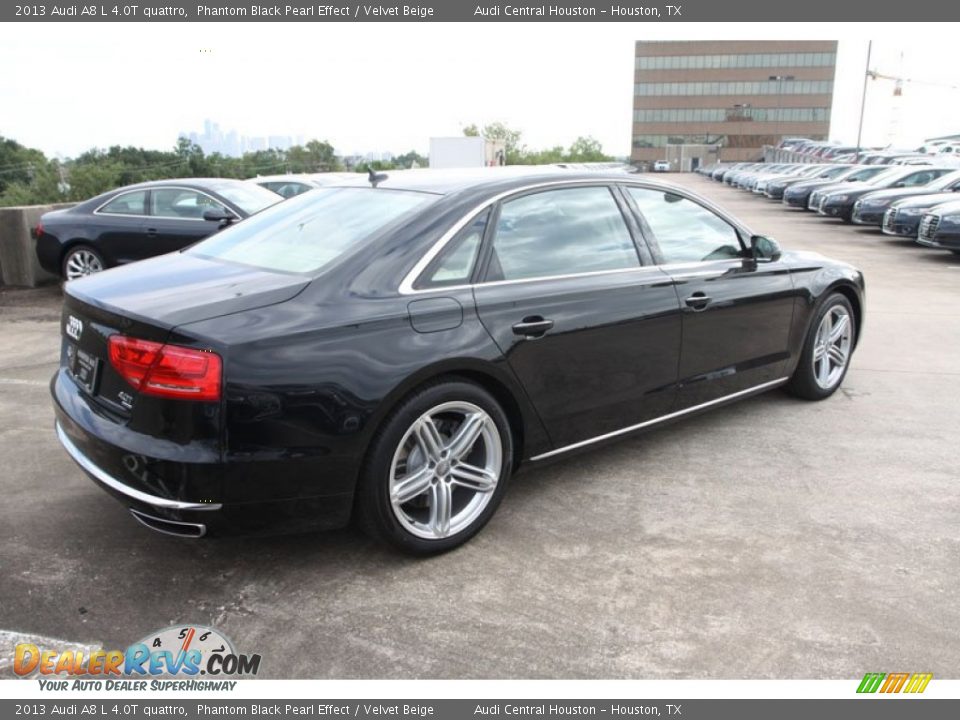 2013 Audi A8 L 4.0T quattro Phantom Black Pearl Effect / Velvet Beige Photo #8