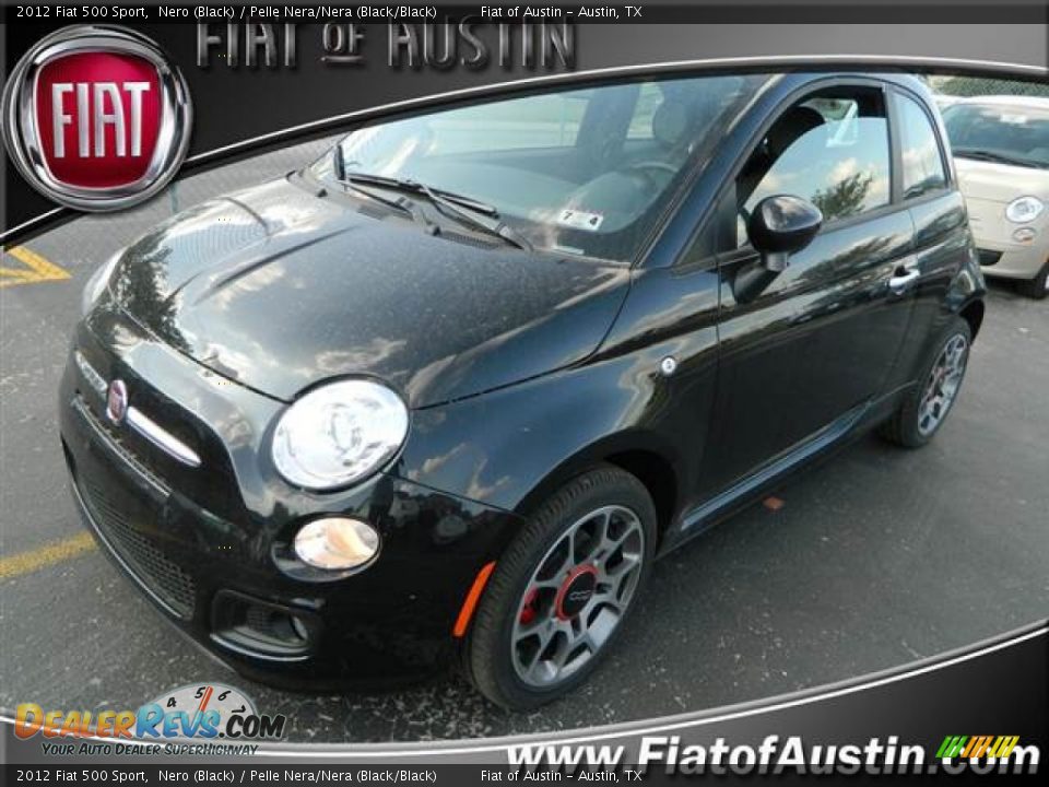 2012 Fiat 500 Sport Nero (Black) / Pelle Nera/Nera (Black/Black) Photo #1