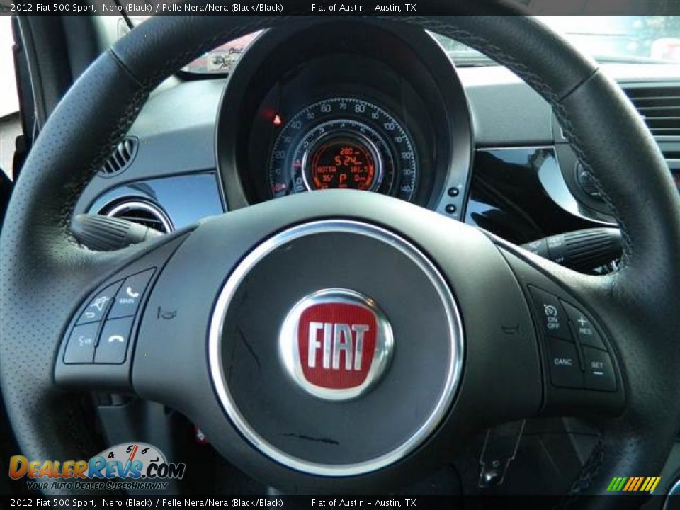 2012 Fiat 500 Sport Nero (Black) / Pelle Nera/Nera (Black/Black) Photo #8