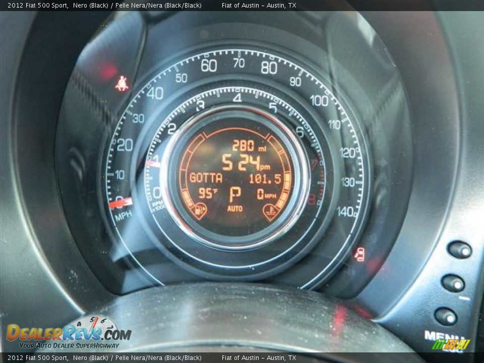 2012 Fiat 500 Sport Nero (Black) / Pelle Nera/Nera (Black/Black) Photo #9