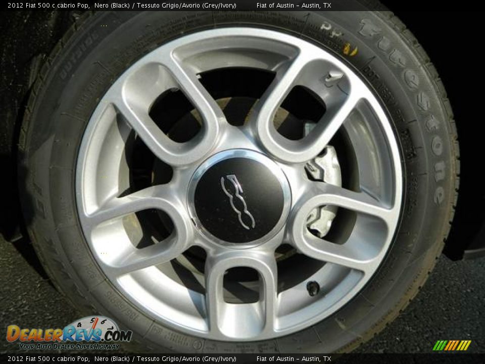 2012 Fiat 500 c cabrio Pop Nero (Black) / Tessuto Grigio/Avorio (Grey/Ivory) Photo #3
