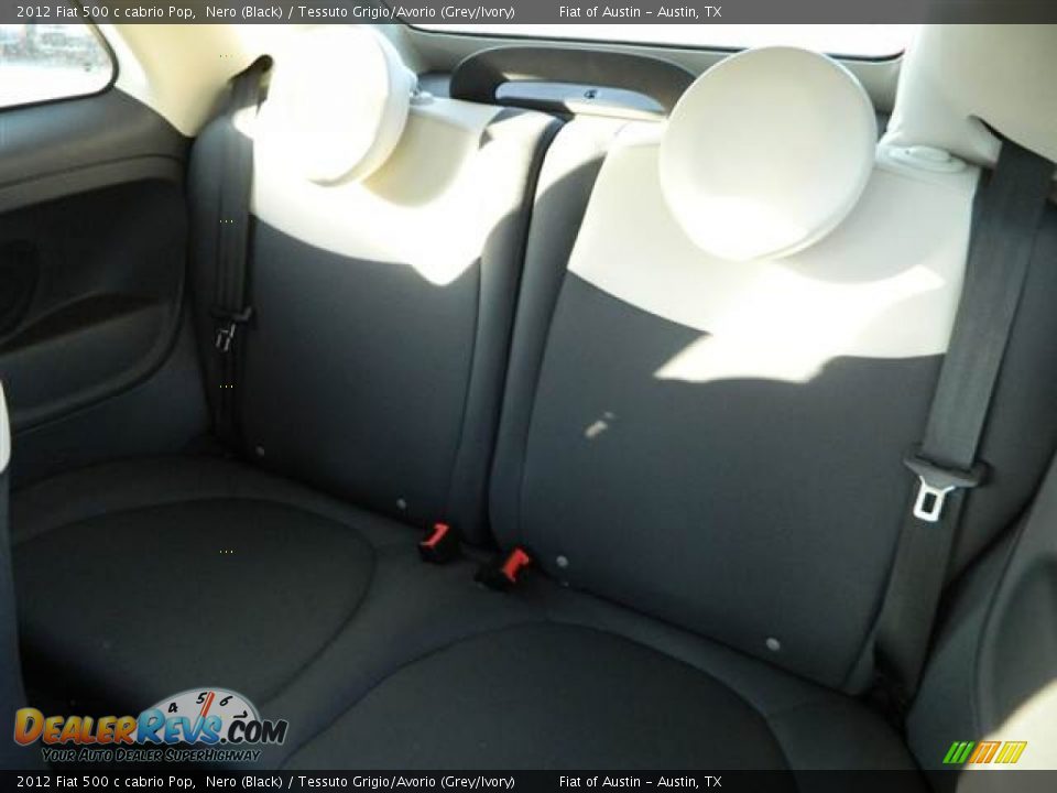 2012 Fiat 500 c cabrio Pop Nero (Black) / Tessuto Grigio/Avorio (Grey/Ivory) Photo #6