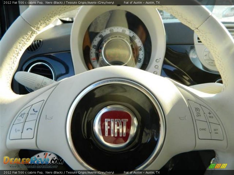 2012 Fiat 500 c cabrio Pop Nero (Black) / Tessuto Grigio/Avorio (Grey/Ivory) Photo #9