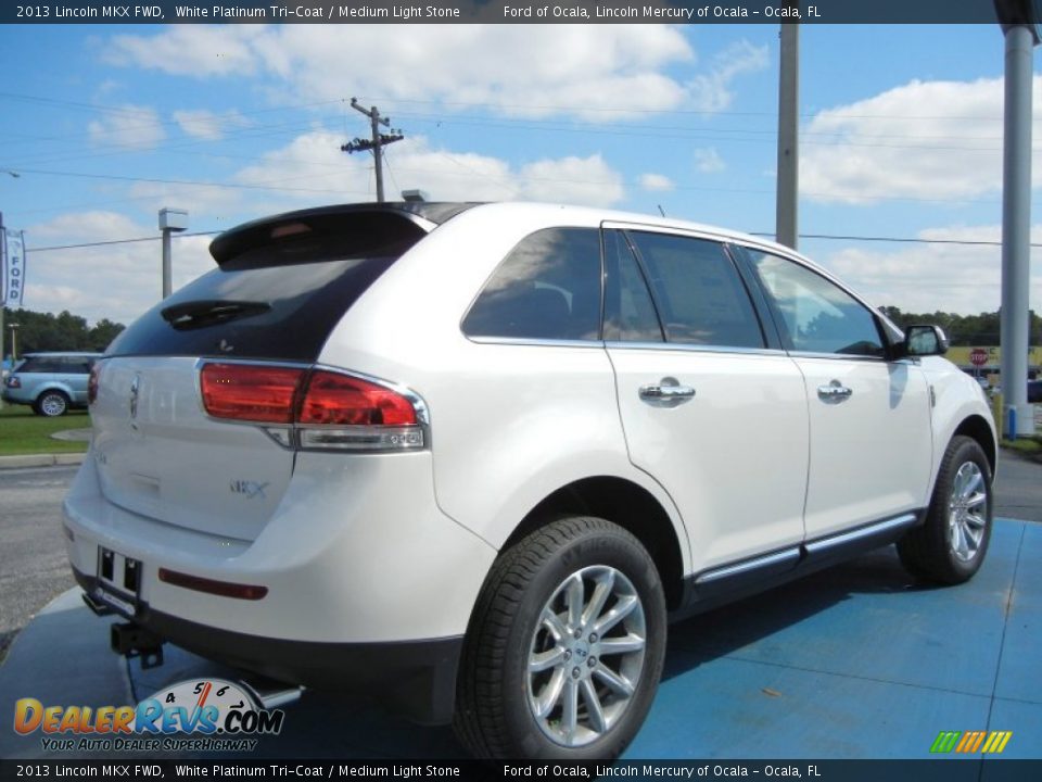 2013 Lincoln MKX FWD White Platinum Tri-Coat / Medium Light Stone Photo #3