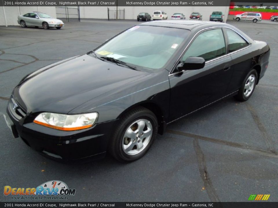 2001 Honda Accord EX Coupe Nighthawk Black Pearl / Charcoal Photo #2