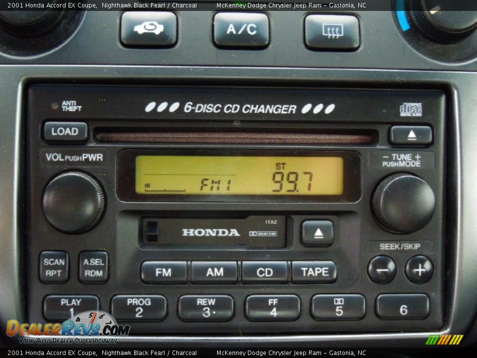 2001 Honda Accord EX Coupe Nighthawk Black Pearl / Charcoal Photo #16