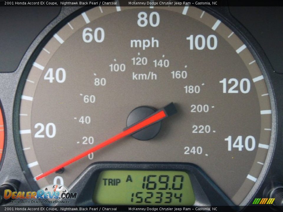 2001 Honda Accord EX Coupe Nighthawk Black Pearl / Charcoal Photo #18