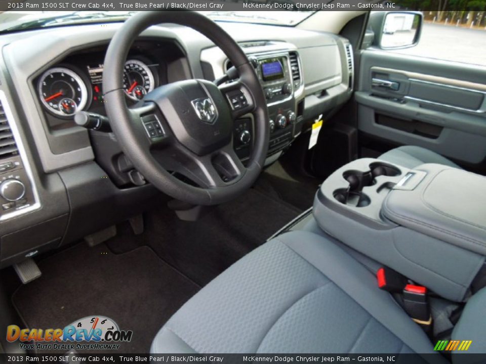 Black/Diesel Gray Interior - 2013 Ram 1500 SLT Crew Cab 4x4 Photo #27