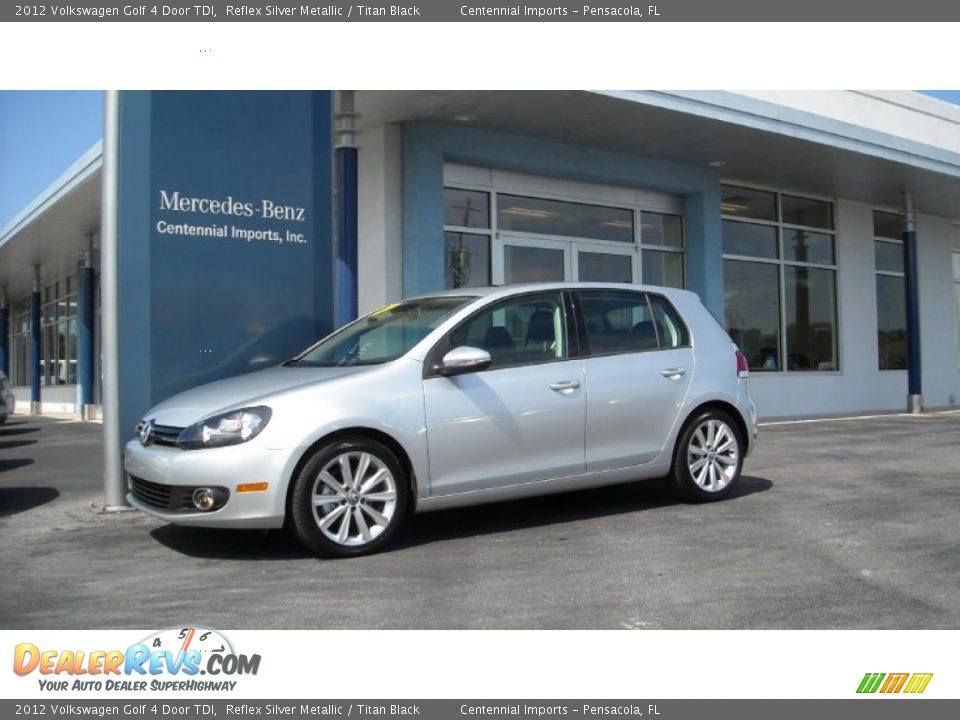 2012 Volkswagen Golf 4 Door TDI Reflex Silver Metallic / Titan Black Photo #1