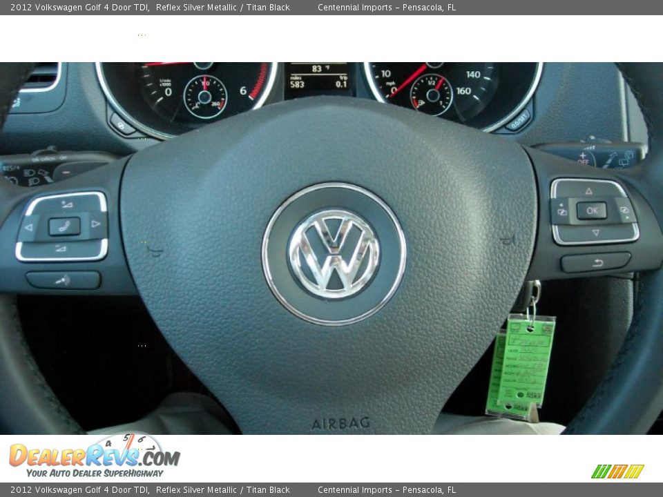 2012 Volkswagen Golf 4 Door TDI Reflex Silver Metallic / Titan Black Photo #35