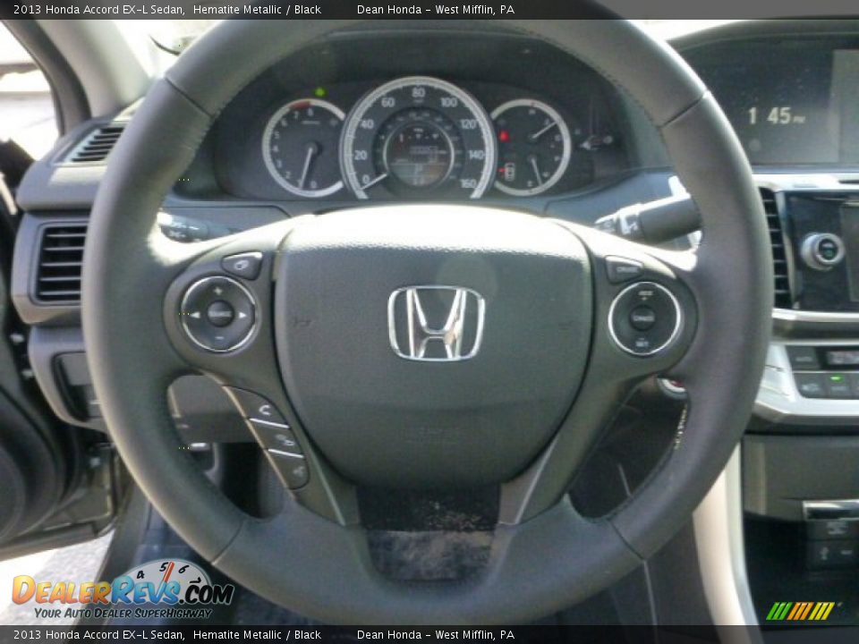 2013 Honda Accord EX-L Sedan Hematite Metallic / Black Photo #17