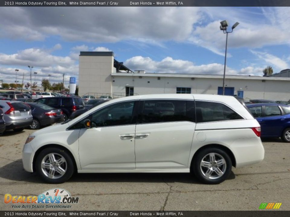 2013 Honda Odyssey Touring Elite White Diamond Pearl / Gray Photo #1