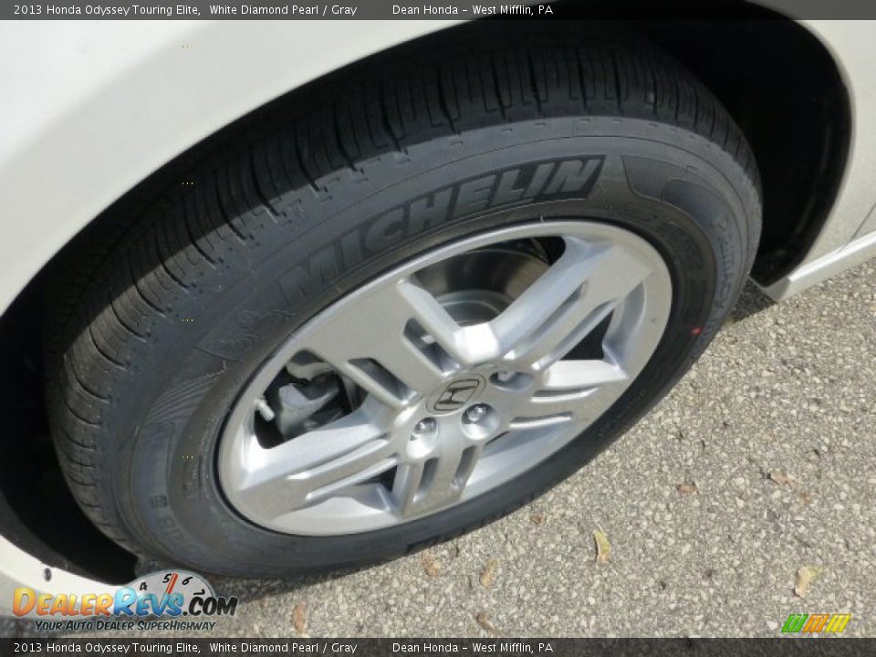 2013 Honda Odyssey Touring Elite White Diamond Pearl / Gray Photo #9