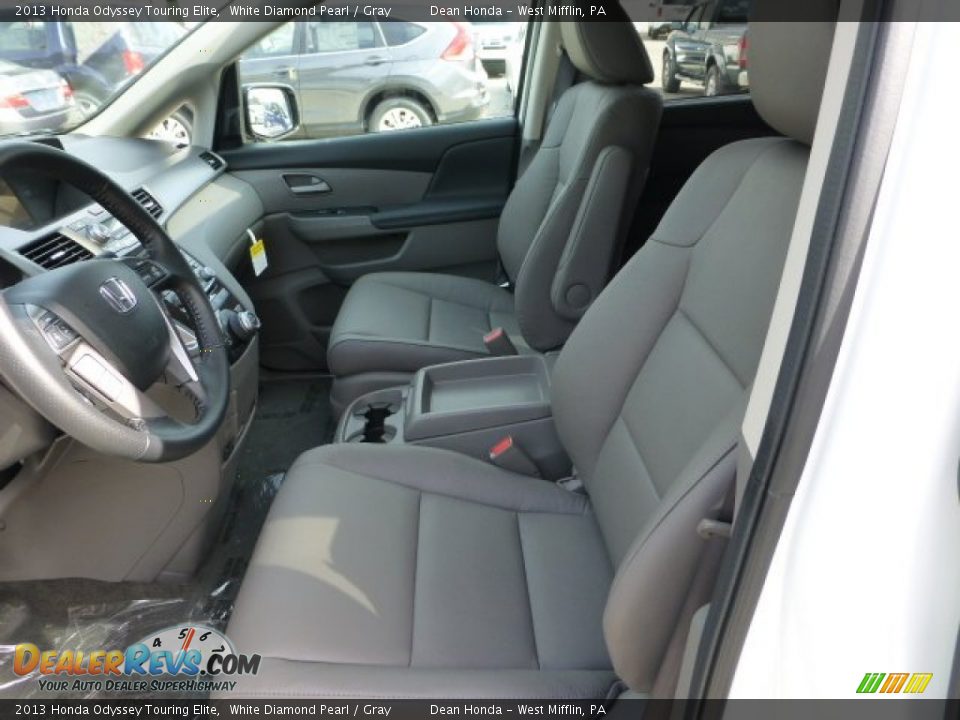 2013 Honda Odyssey Touring Elite White Diamond Pearl / Gray Photo #10