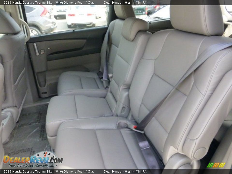 2013 Honda Odyssey Touring Elite White Diamond Pearl / Gray Photo #11