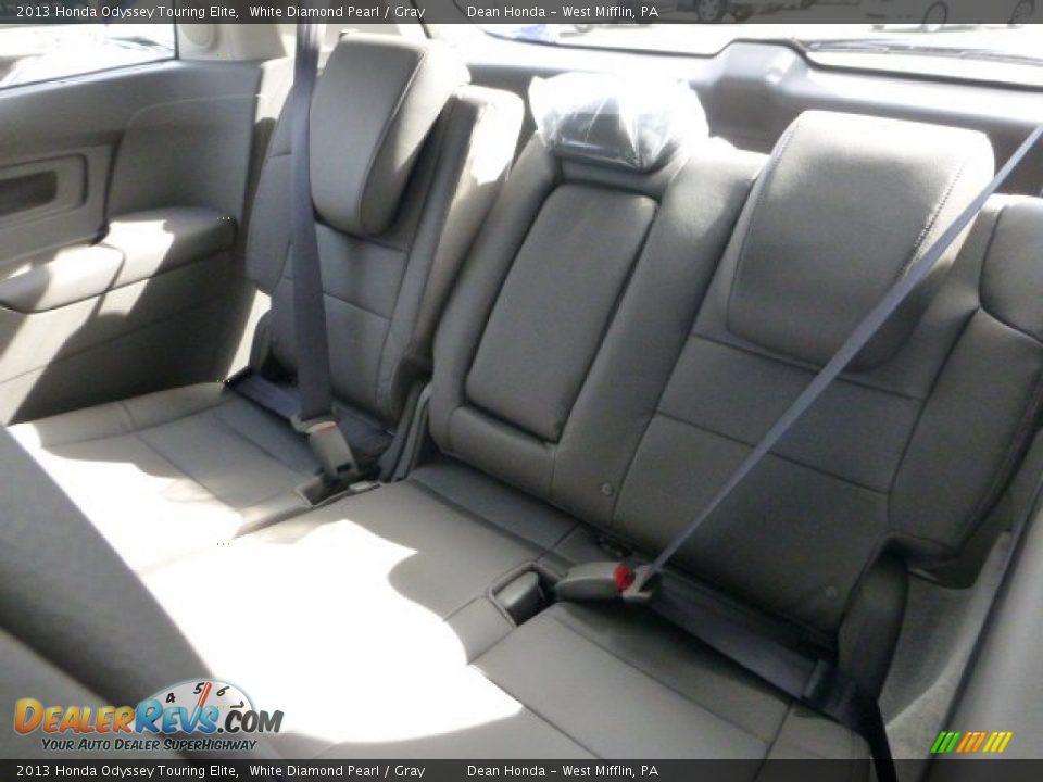 2013 Honda Odyssey Touring Elite White Diamond Pearl / Gray Photo #12