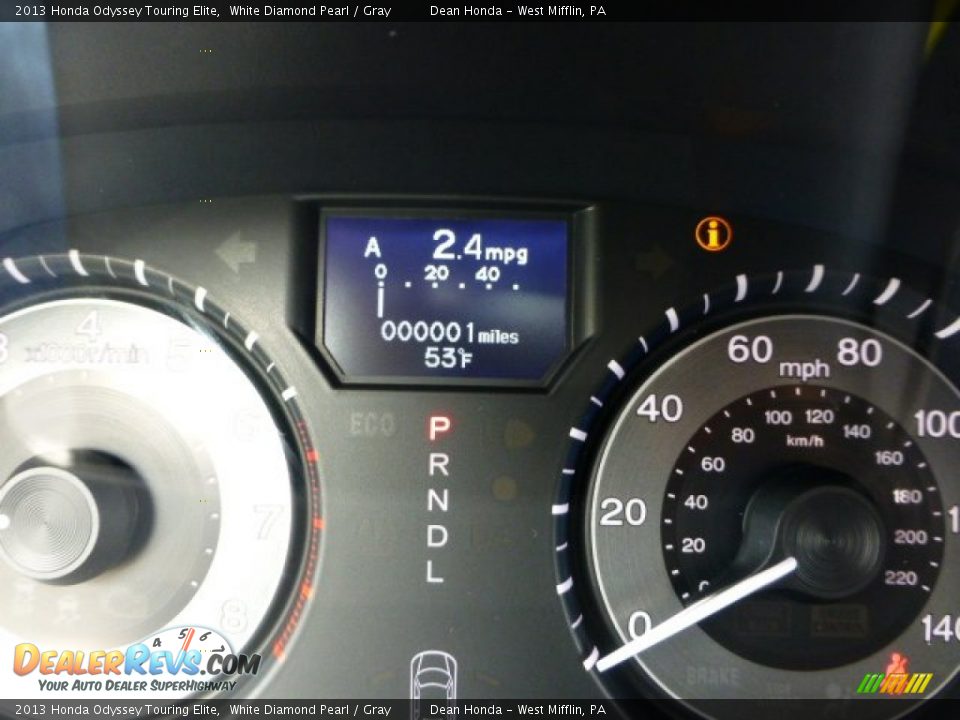 2013 Honda Odyssey Touring Elite White Diamond Pearl / Gray Photo #19
