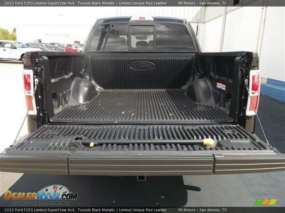 2013 Ford F150 Limited SuperCrew 4x4 Tuxedo Black Metallic / Limited Unique Red Leather Photo #5