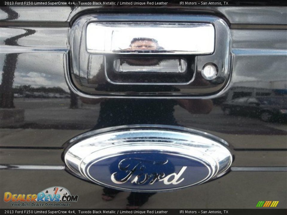 2013 Ford F150 Limited SuperCrew 4x4 Tuxedo Black Metallic / Limited Unique Red Leather Photo #7