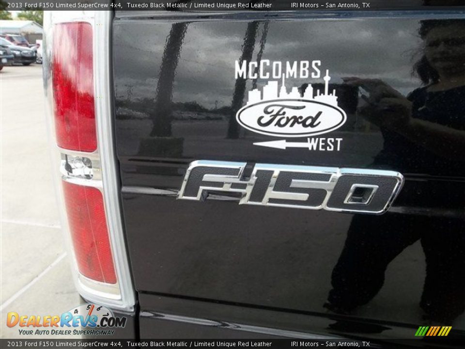 2013 Ford F150 Limited SuperCrew 4x4 Tuxedo Black Metallic / Limited Unique Red Leather Photo #8