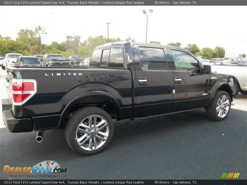 2013 Ford F150 Limited SuperCrew 4x4 Tuxedo Black Metallic / Limited Unique Red Leather Photo #11