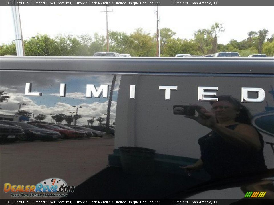 2013 Ford F150 Limited SuperCrew 4x4 Tuxedo Black Metallic / Limited Unique Red Leather Photo #14