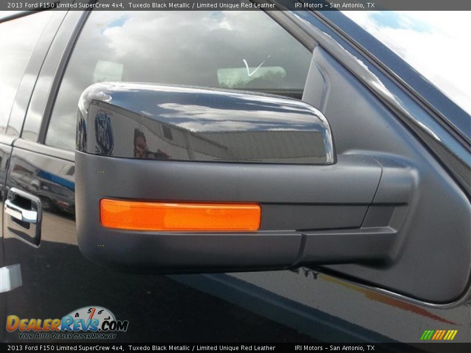 2013 Ford F150 Limited SuperCrew 4x4 Tuxedo Black Metallic / Limited Unique Red Leather Photo #17