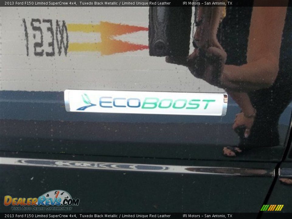 2013 Ford F150 Limited SuperCrew 4x4 Tuxedo Black Metallic / Limited Unique Red Leather Photo #19