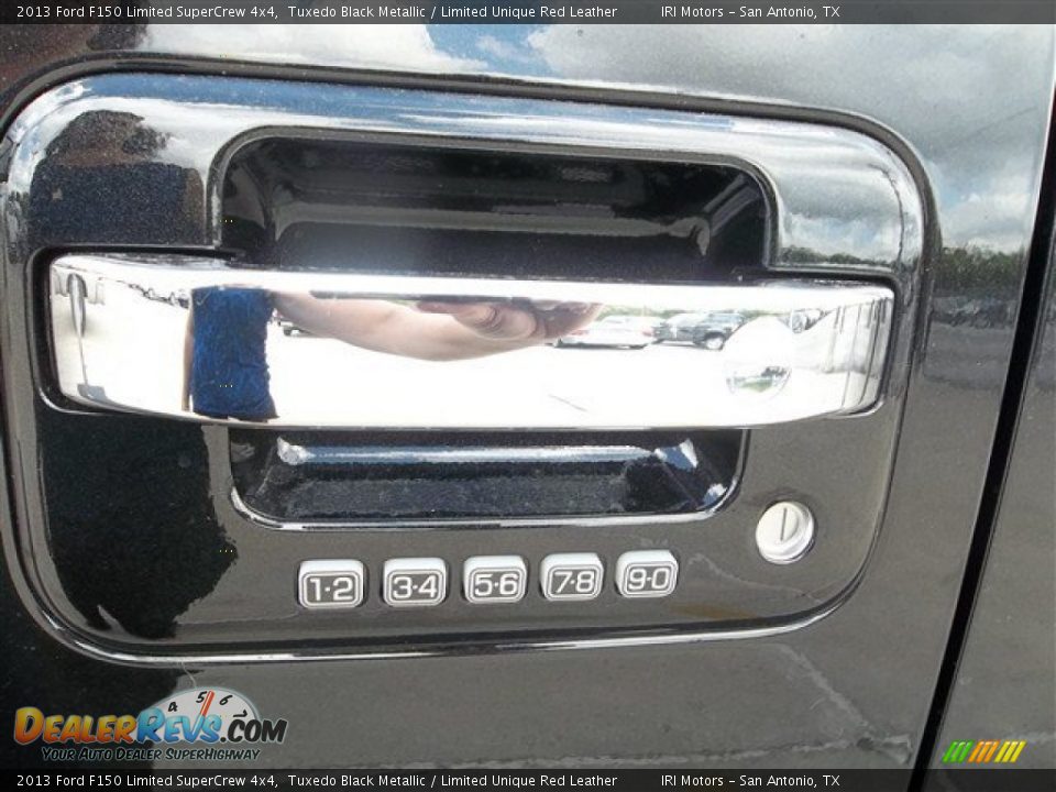 2013 Ford F150 Limited SuperCrew 4x4 Tuxedo Black Metallic / Limited Unique Red Leather Photo #24