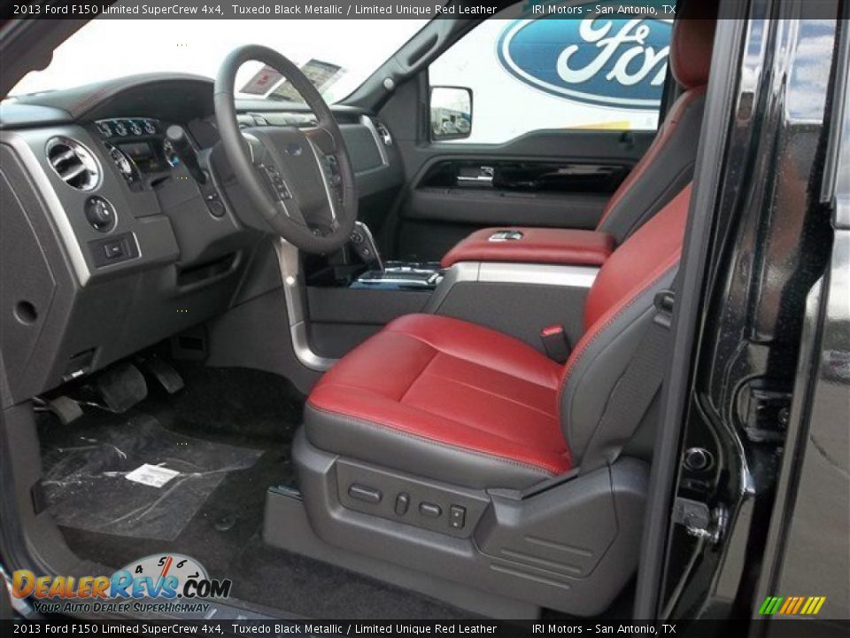 Limited Unique Red Leather Interior - 2013 Ford F150 Limited SuperCrew 4x4 Photo #25