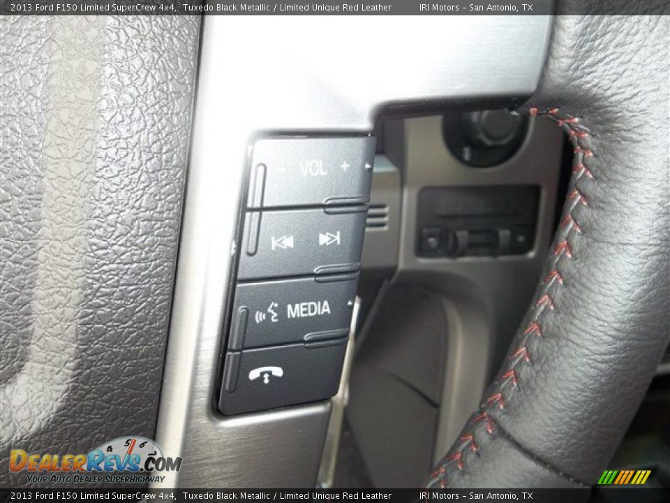 2013 Ford F150 Limited SuperCrew 4x4 Tuxedo Black Metallic / Limited Unique Red Leather Photo #28