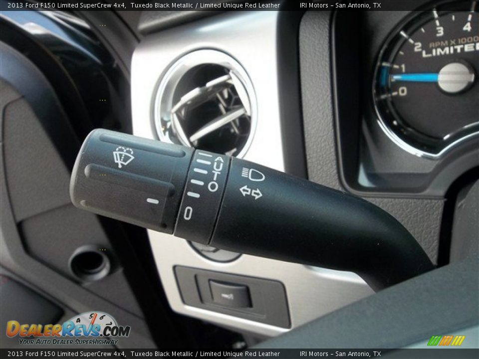 2013 Ford F150 Limited SuperCrew 4x4 Tuxedo Black Metallic / Limited Unique Red Leather Photo #30