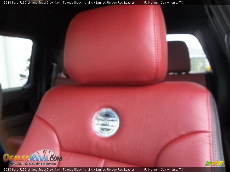 2013 Ford F150 Limited SuperCrew 4x4 Tuxedo Black Metallic / Limited Unique Red Leather Photo #34
