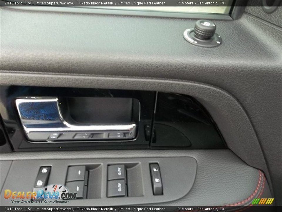 2013 Ford F150 Limited SuperCrew 4x4 Tuxedo Black Metallic / Limited Unique Red Leather Photo #36