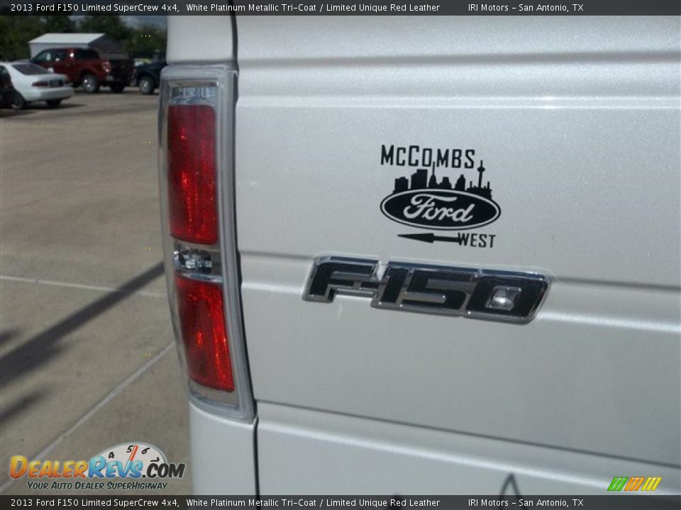 2013 Ford F150 Limited SuperCrew 4x4 White Platinum Metallic Tri-Coat / Limited Unique Red Leather Photo #8