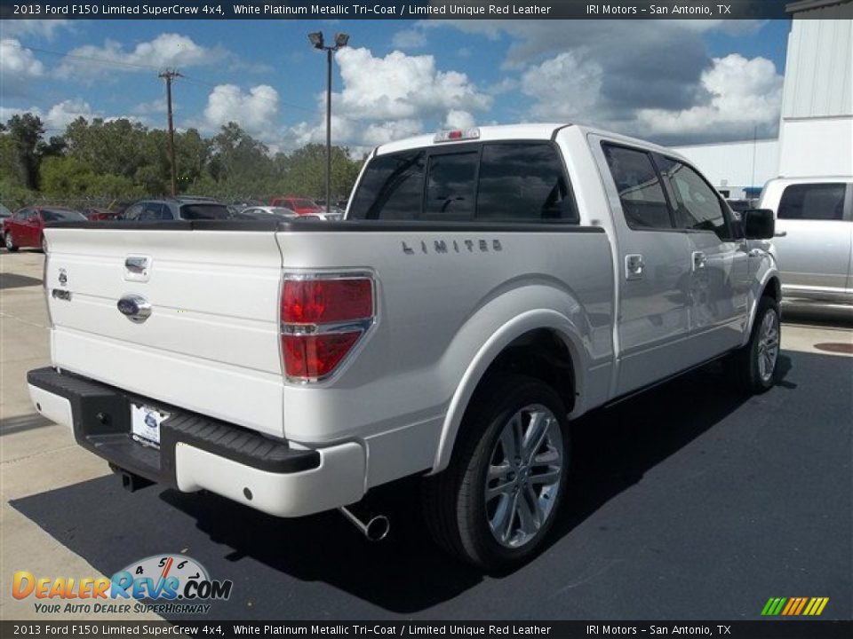 2013 Ford F150 Limited SuperCrew 4x4 White Platinum Metallic Tri-Coat / Limited Unique Red Leather Photo #10