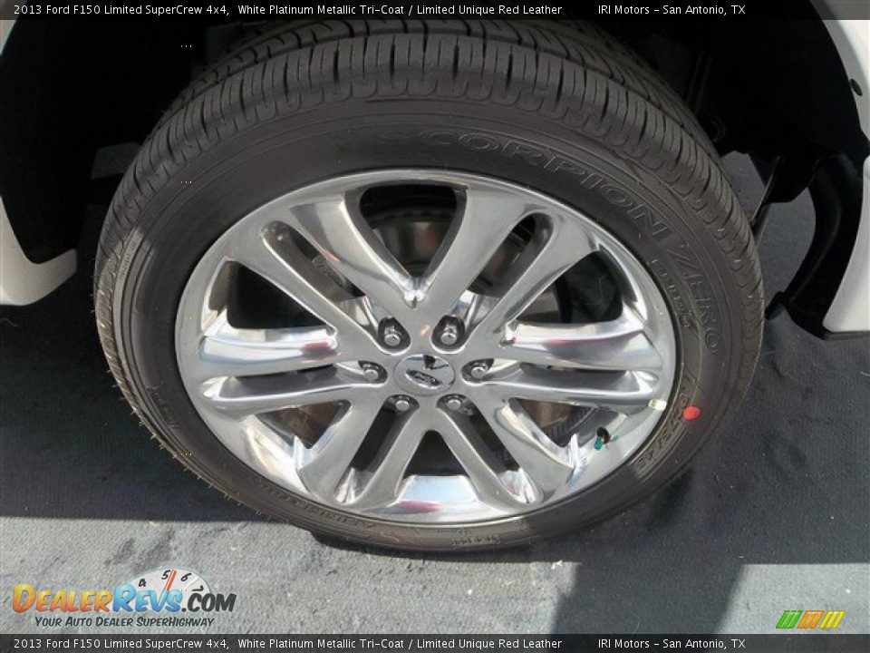 2013 Ford F150 Limited SuperCrew 4x4 White Platinum Metallic Tri-Coat / Limited Unique Red Leather Photo #13