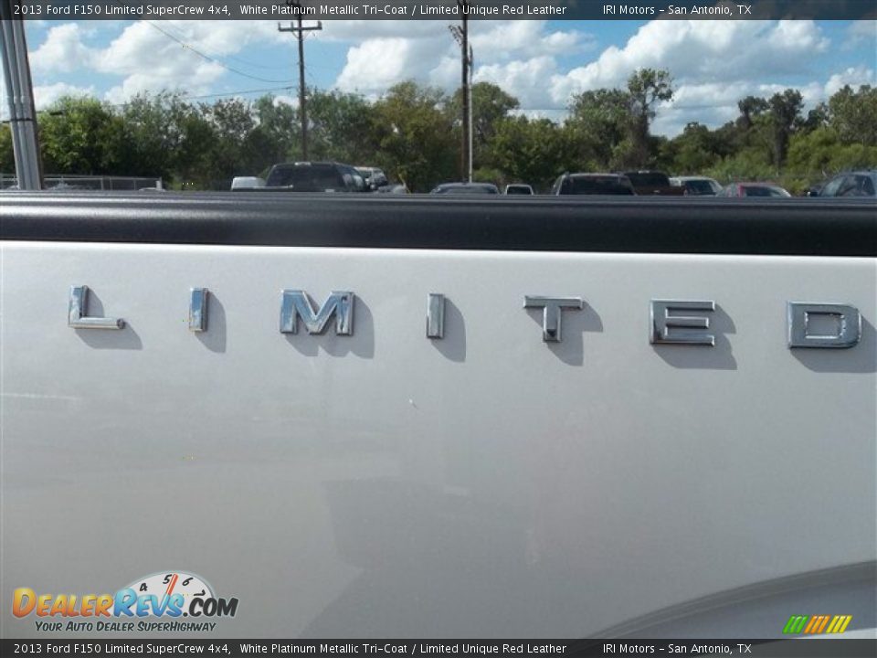2013 Ford F150 Limited SuperCrew 4x4 White Platinum Metallic Tri-Coat / Limited Unique Red Leather Photo #14