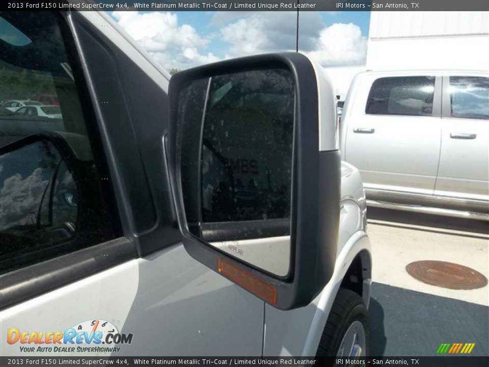 2013 Ford F150 Limited SuperCrew 4x4 White Platinum Metallic Tri-Coat / Limited Unique Red Leather Photo #16