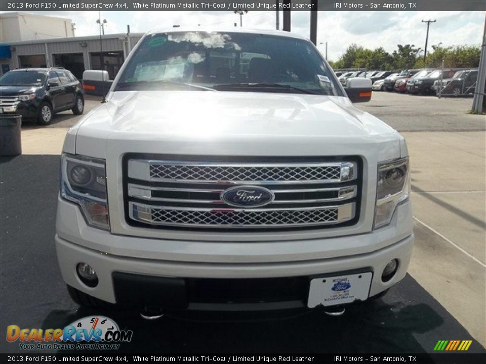 2013 Ford F150 Limited SuperCrew 4x4 White Platinum Metallic Tri-Coat / Limited Unique Red Leather Photo #21