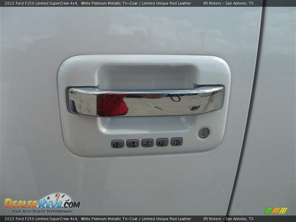 2013 Ford F150 Limited SuperCrew 4x4 White Platinum Metallic Tri-Coat / Limited Unique Red Leather Photo #23