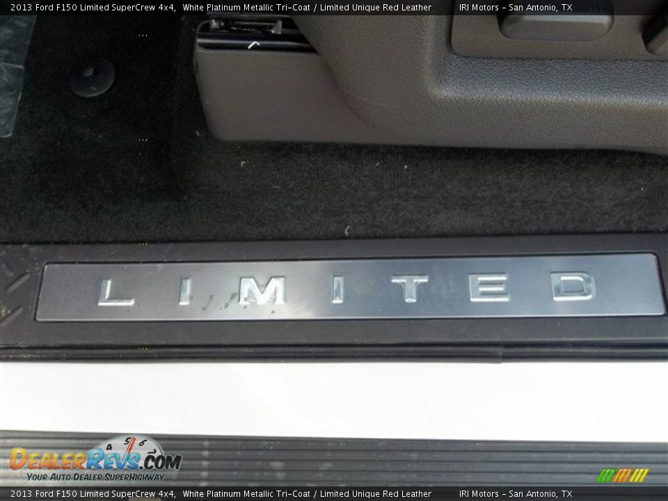 2013 Ford F150 Limited SuperCrew 4x4 White Platinum Metallic Tri-Coat / Limited Unique Red Leather Photo #25