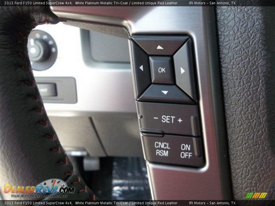 2013 Ford F150 Limited SuperCrew 4x4 White Platinum Metallic Tri-Coat / Limited Unique Red Leather Photo #28