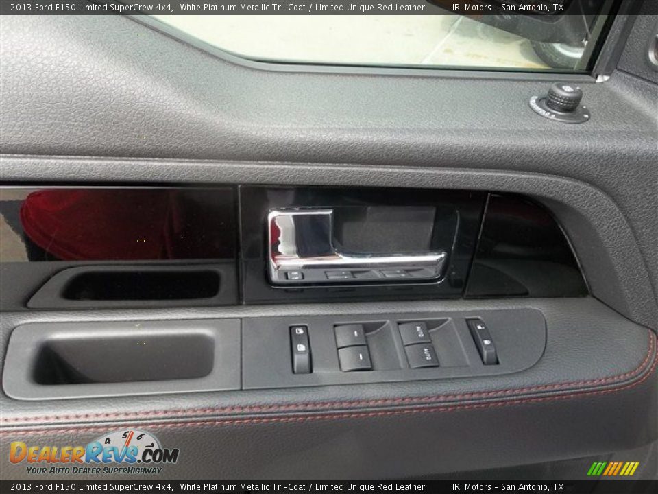 2013 Ford F150 Limited SuperCrew 4x4 White Platinum Metallic Tri-Coat / Limited Unique Red Leather Photo #33